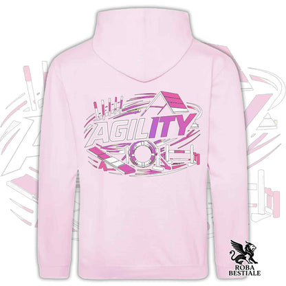 PURE AGILITY Sweatshirt - PINK print - Hooded with Pockets, Unisex, in many colors - from XS to 5XL
