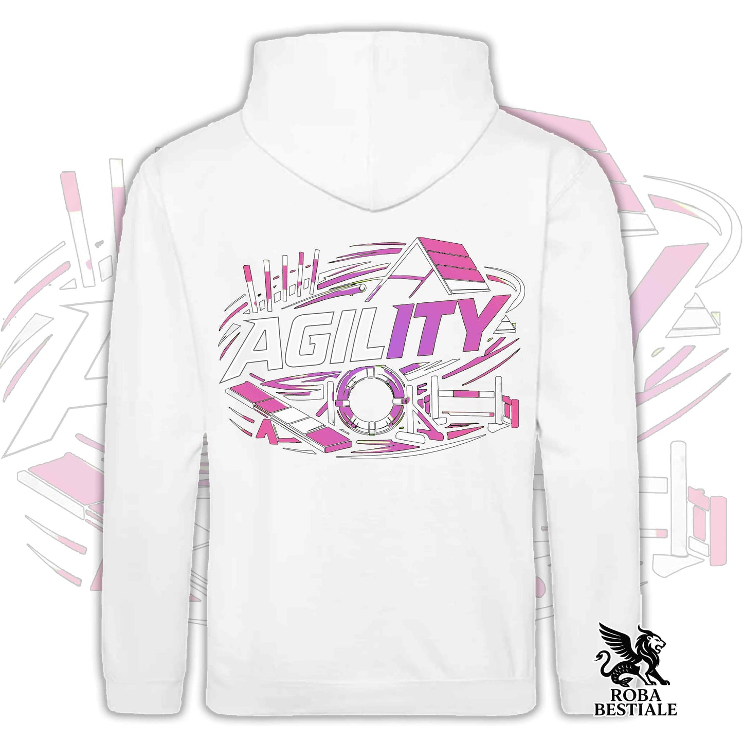 PURE AGILITY Sweatshirt - PINK print - Hooded with Pockets, Unisex, in many colors - from XS to 5XL