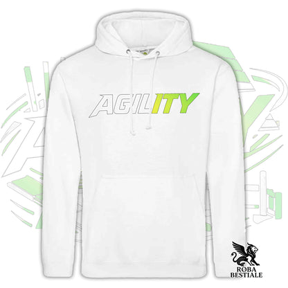 Felpa PURE AGILITY - Stampa VERDE - Con Cappuccio e Tasconi, Unisex, in tanti colori - dalla XS alla 5XL
