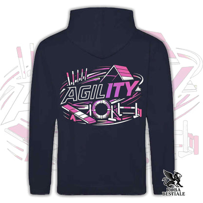 PURE AGILITY Sweatshirt - PINK print - Hooded with Pockets, Unisex, in many colors - from XS to 5XL