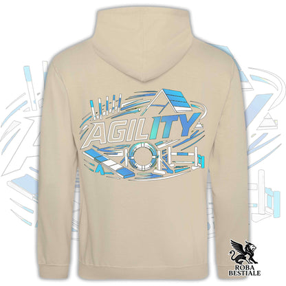 Felpa PURE AGILITY - Stampa BLUE - Con Cappuccio e Tasconi, Unisex, in tanti colori - dalla XS alla 5XL