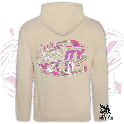 PURE AGILITY Sweatshirt - PINK print - Hooded with Pockets, Unisex, in many colors - from XS to 5XL