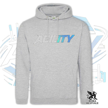 Felpa PURE AGILITY - Stampa BLUE - Con Cappuccio e Tasconi, Unisex, in tanti colori - dalla XS alla 5XL
