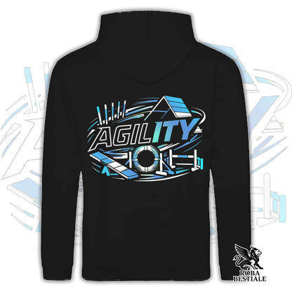 Felpa PURE AGILITY - Stampa BLUE - Con Cappuccio e Tasconi, Unisex, in tanti colori - dalla XS alla 5XL