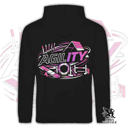 PURE AGILITY Sweatshirt - PINK print - Hooded with Pockets, Unisex, in many colors - from XS to 5XL