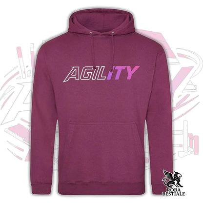 PURE AGILITY Sweatshirt - PINK print - Hooded with Pockets, Unisex, in many colors - from XS to 5XL