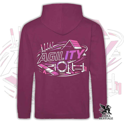 PURE AGILITY Sweatshirt - PINK print - Hooded with Pockets, Unisex, in many colors - from XS to 5XL