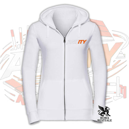 Felpa PURE AGILITY - Stampa ARANCIONE - Con Cappuccio e Full Zip, Uomo o Donna, in tanti colori - dalla XS alla 5XL