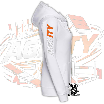 Felpa PURE AGILITY - Stampa ARANCIONE - Con Cappuccio e Full Zip, Uomo o Donna, in tanti colori - dalla XS alla 5XL