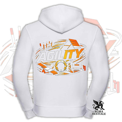 Felpa PURE AGILITY - Stampa ARANCIONE - Con Cappuccio e Full Zip, Uomo o Donna, in tanti colori - dalla XS alla 5XL
