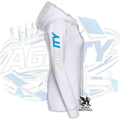 Felpa PURE AGILITY - Stampa BLUE - Con Cappuccio e Full Zip, Uomo o Donna, in tanti colori - dalla XS alla 5XL