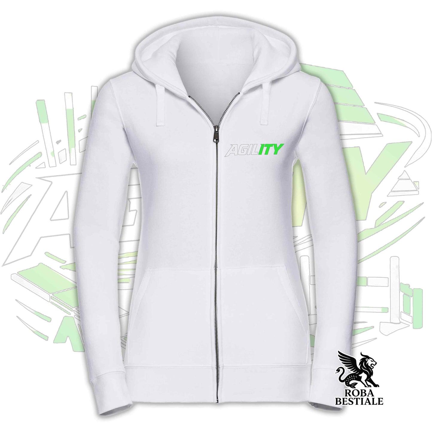 PURE AGILITY Hoodie - GREEN Print - Hooded and Full Zip, Men or Women, in many colors - from XS to 5XL