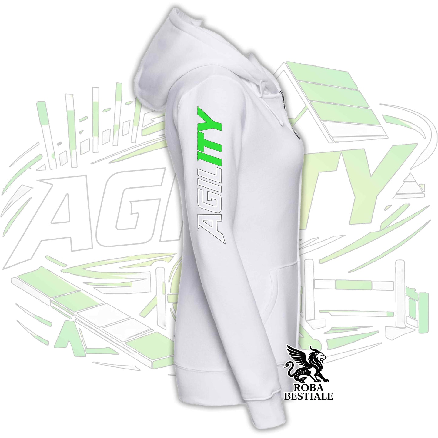 PURE AGILITY Hoodie - GREEN Print - Hooded and Full Zip, Men or Women, in many colors - from XS to 5XL