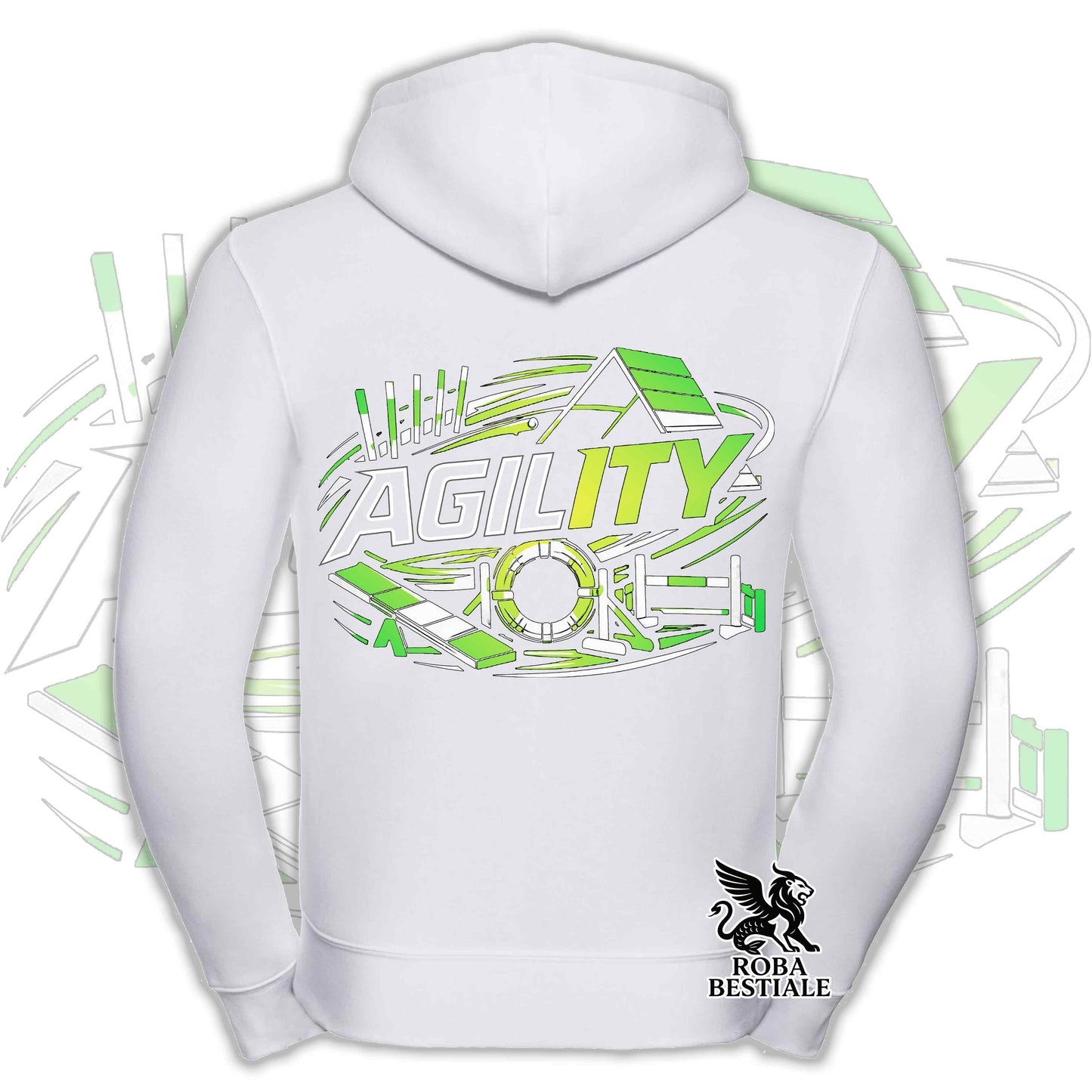 PURE AGILITY Hoodie - GREEN Print - Hooded and Full Zip, Men or Women, in many colors - from XS to 5XL