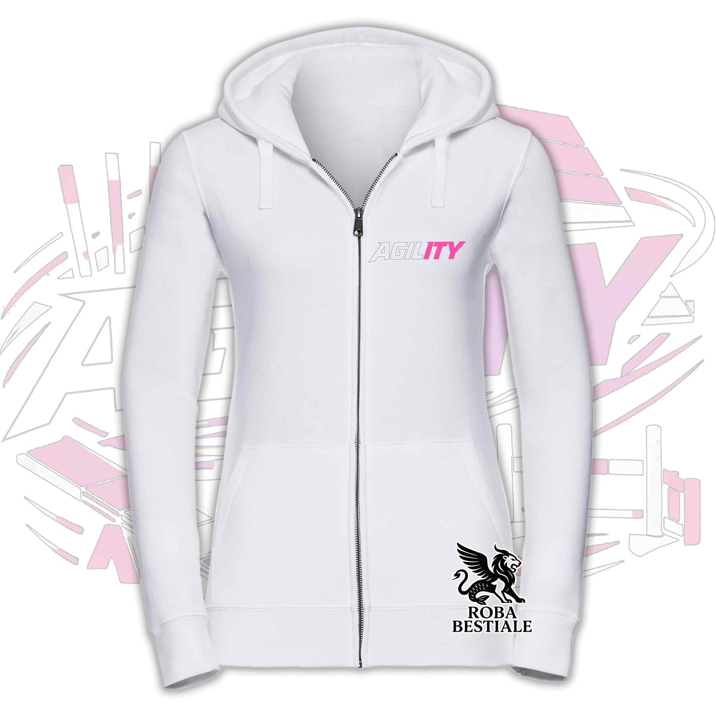 PURE AGILITY Sweatshirt - PINK Print - Hooded and Full Zip, Men or Women, in many colors - from XS to 5XL