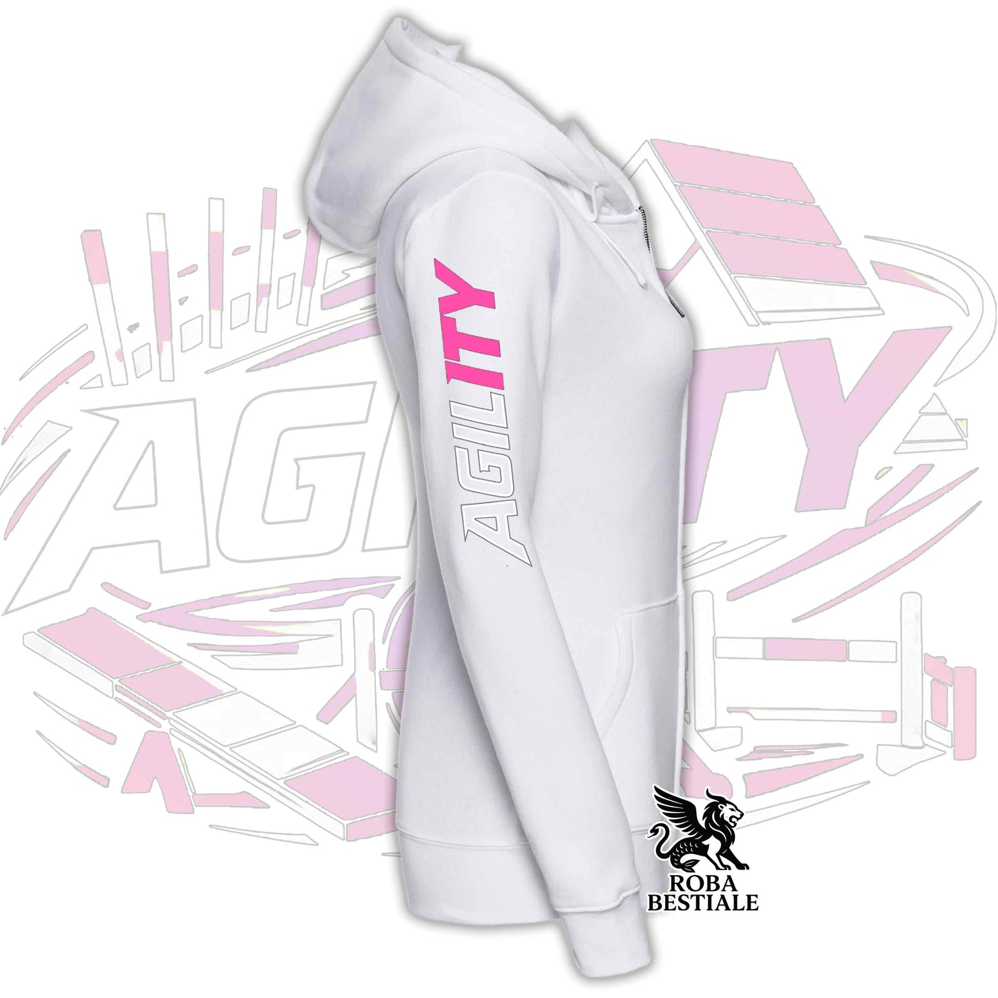PURE AGILITY Sweatshirt - PINK Print - Hooded and Full Zip, Men or Women, in many colors - from XS to 5XL