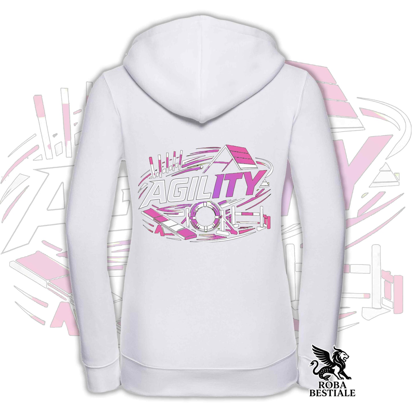 PURE AGILITY Sweatshirt - PINK Print - Hooded and Full Zip, Men or Women, in many colors - from XS to 5XL