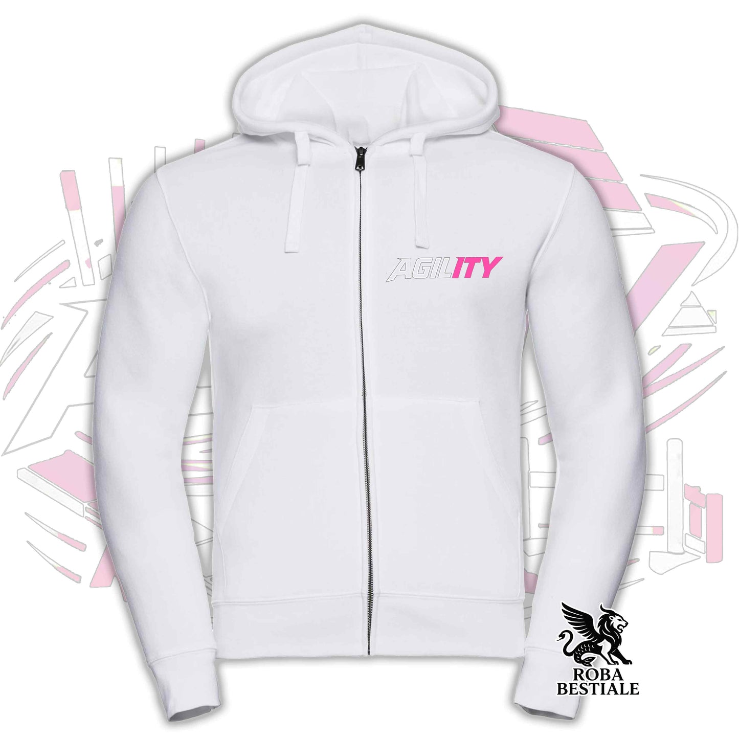 PURE AGILITY Sweatshirt - PINK Print - Hooded and Full Zip, Men or Women, in many colors - from XS to 5XL