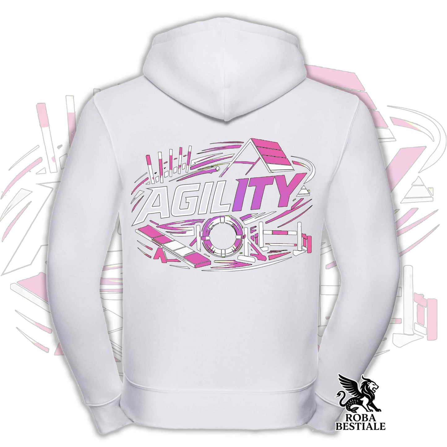 PURE AGILITY Sweatshirt - PINK Print - Hooded and Full Zip, Men or Women, in many colors - from XS to 5XL