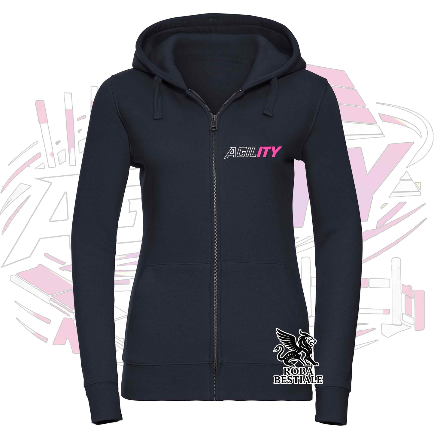 PURE AGILITY Sweatshirt - PINK Print - Hooded and Full Zip, Men or Women, in many colors - from XS to 5XL
