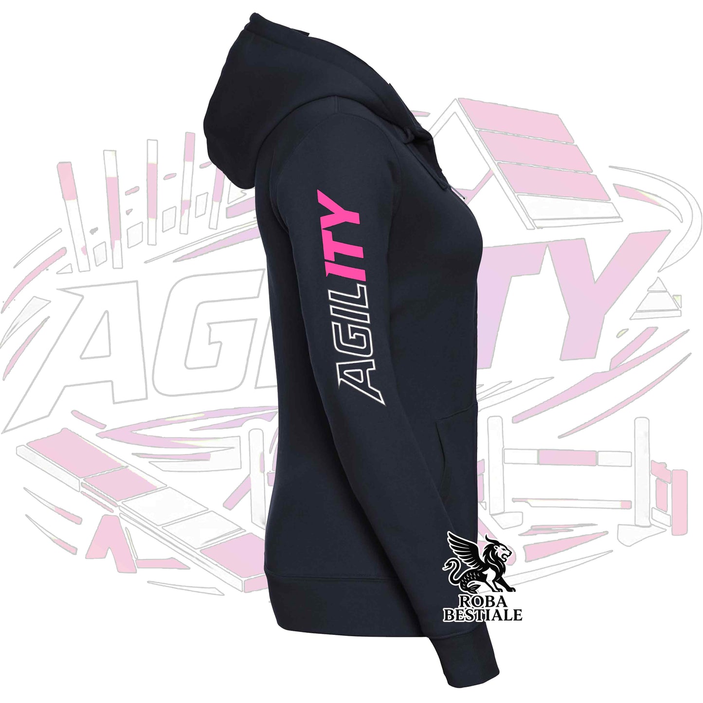 PURE AGILITY Sweatshirt - PINK Print - Hooded and Full Zip, Men or Women, in many colors - from XS to 5XL