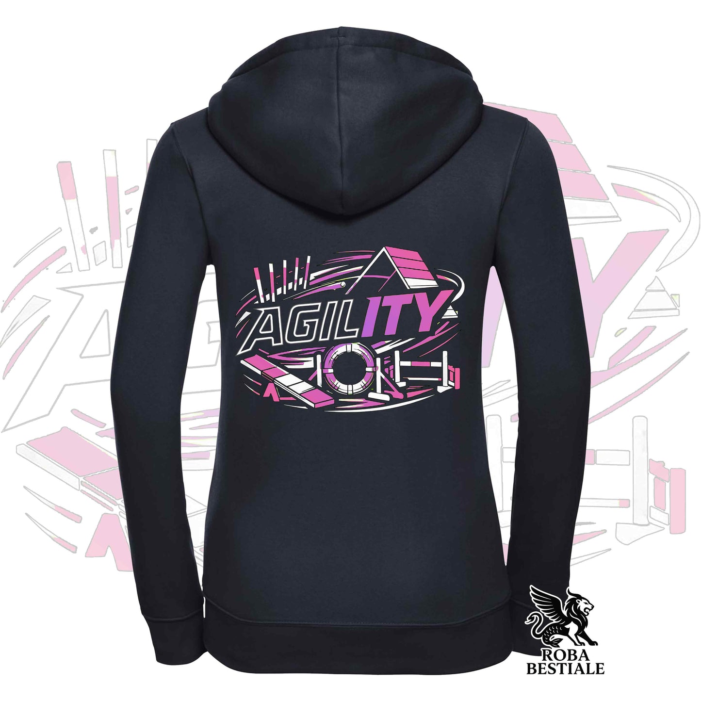 PURE AGILITY Sweatshirt - PINK Print - Hooded and Full Zip, Men or Women, in many colors - from XS to 5XL
