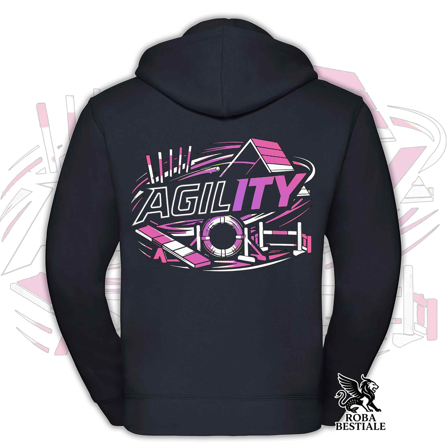 PURE AGILITY Sweatshirt - PINK Print - Hooded and Full Zip, Men or Women, in many colors - from XS to 5XL