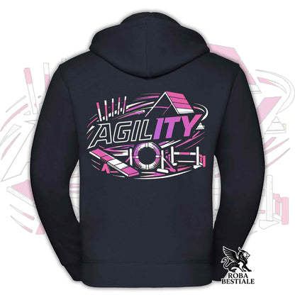 PURE AGILITY Sweatshirt - PINK Print - Hooded and Full Zip, Men or Women, in many colors - from XS to 5XL
