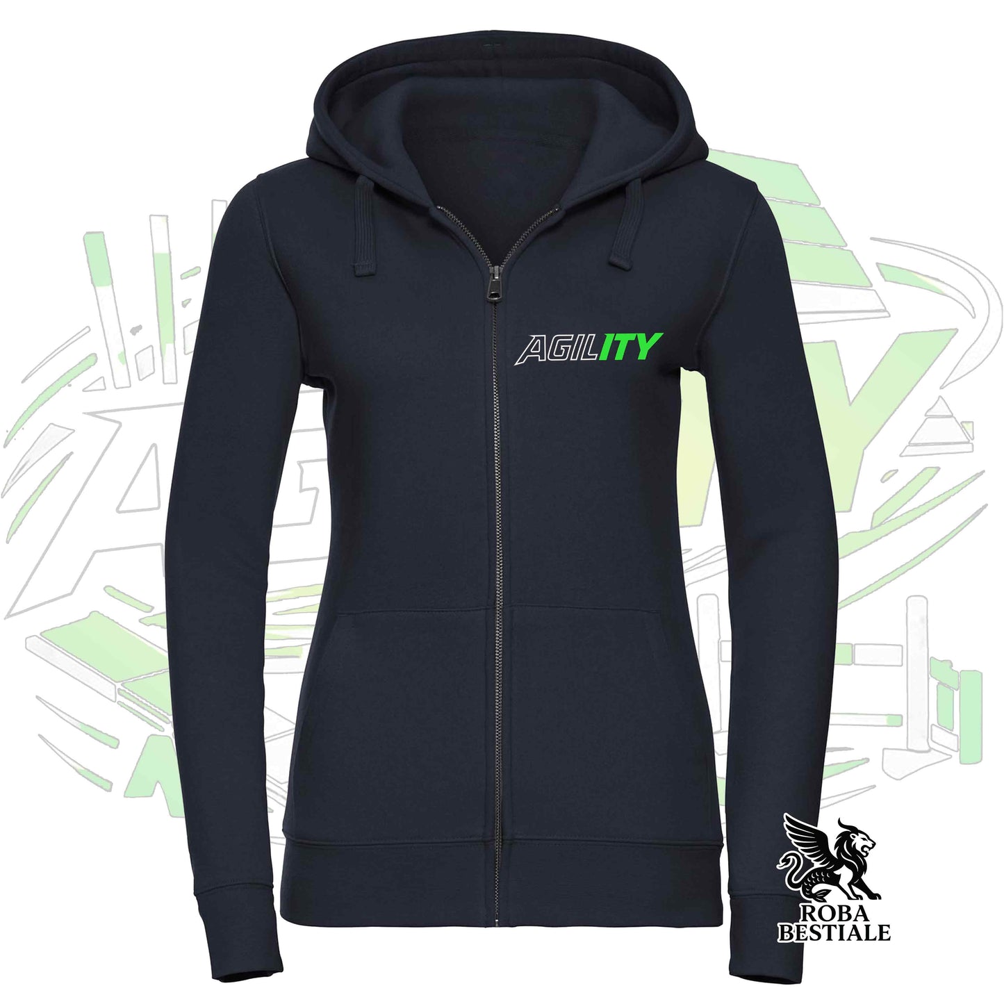 PURE AGILITY Hoodie - GREEN Print - Hooded and Full Zip, Men or Women, in many colors - from XS to 5XL