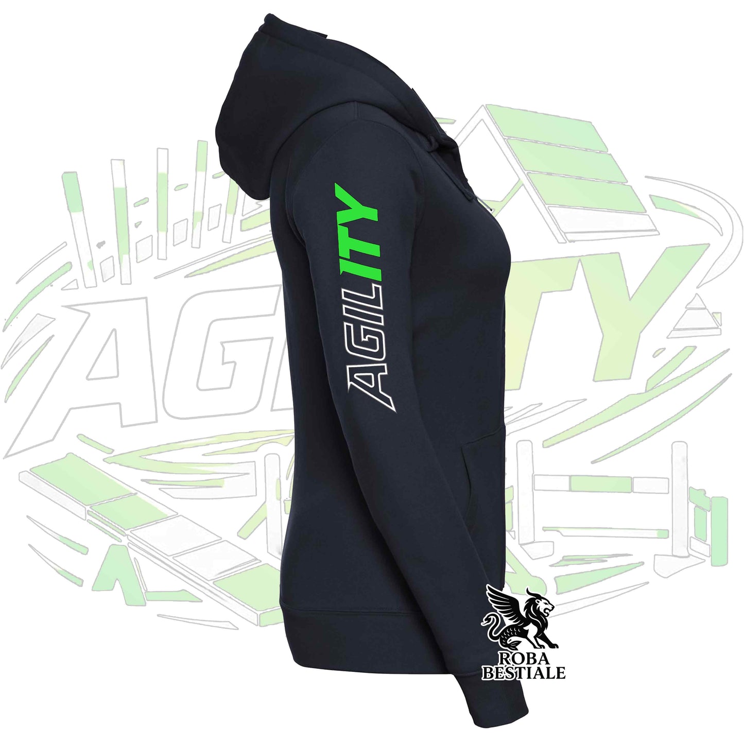 PURE AGILITY Hoodie - GREEN Print - Hooded and Full Zip, Men or Women, in many colors - from XS to 5XL