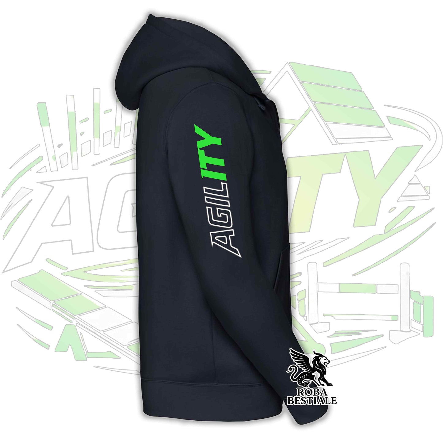 PURE AGILITY Hoodie - GREEN Print - Hooded and Full Zip, Men or Women, in many colors - from XS to 5XL