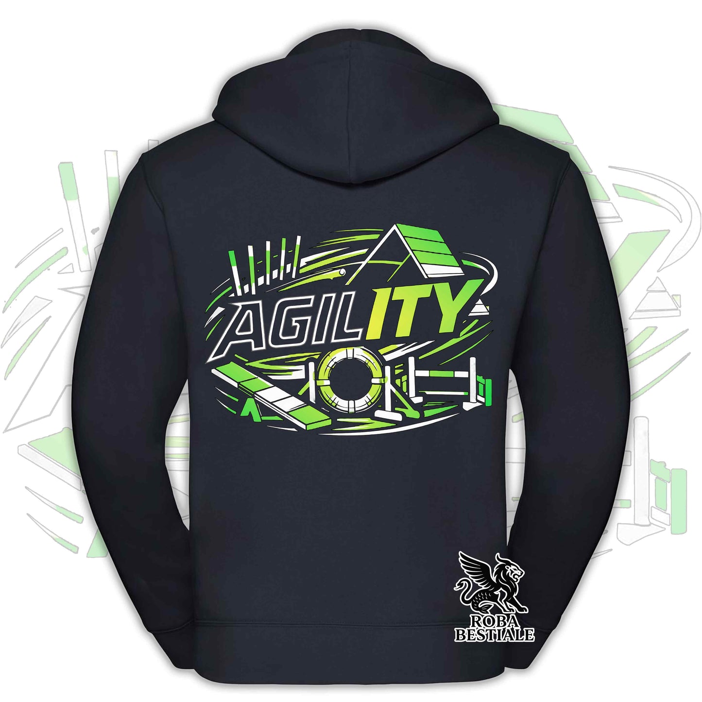 PURE AGILITY Hoodie - GREEN Print - Hooded and Full Zip, Men or Women, in many colors - from XS to 5XL