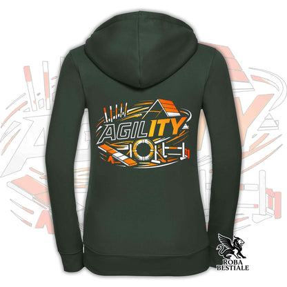 Felpa PURE AGILITY - Stampa ARANCIONE - Con Cappuccio e Full Zip, Uomo o Donna, in tanti colori - dalla XS alla 5XL