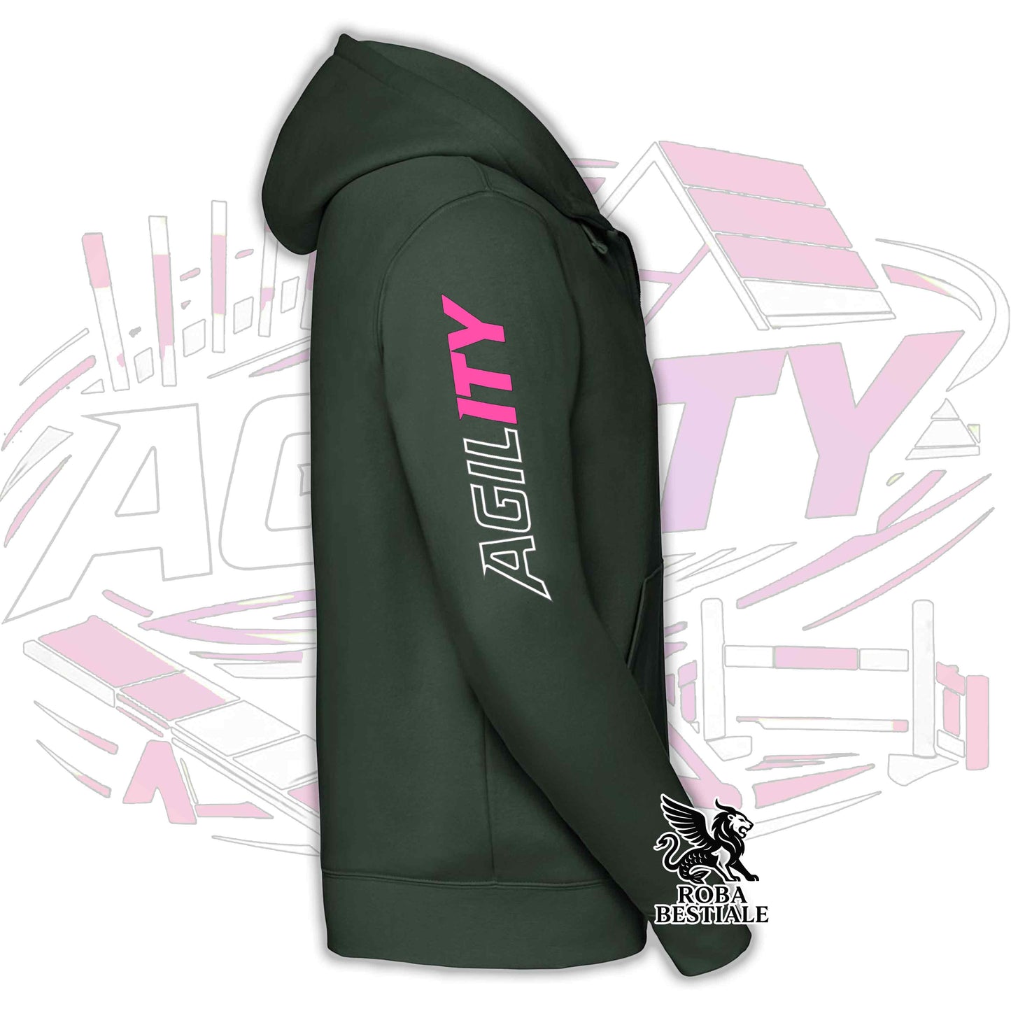 PURE AGILITY Sweatshirt - PINK Print - Hooded and Full Zip, Men or Women, in many colors - from XS to 5XL