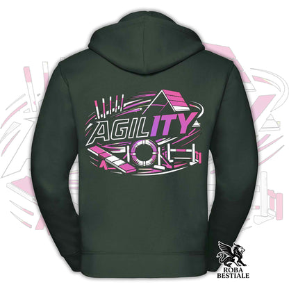 PURE AGILITY Sweatshirt - PINK Print - Hooded and Full Zip, Men or Women, in many colors - from XS to 5XL