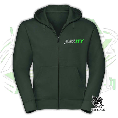 PURE AGILITY Hoodie - GREEN Print - Hooded and Full Zip, Men or Women, in many colors - from XS to 5XL