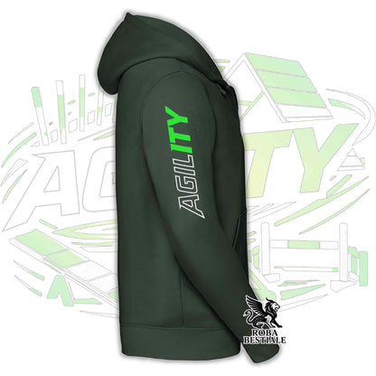 PURE AGILITY Hoodie - GREEN Print - Hooded and Full Zip, Men or Women, in many colors - from XS to 5XL