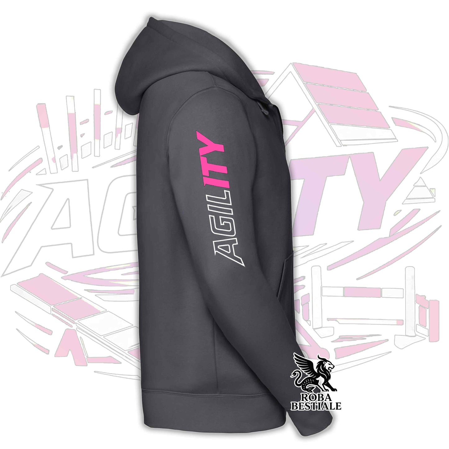 PURE AGILITY Sweatshirt - PINK Print - Hooded and Full Zip, Men or Women, in many colors - from XS to 5XL