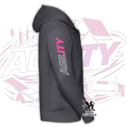 PURE AGILITY Sweatshirt - PINK Print - Hooded and Full Zip, Men or Women, in many colors - from XS to 5XL