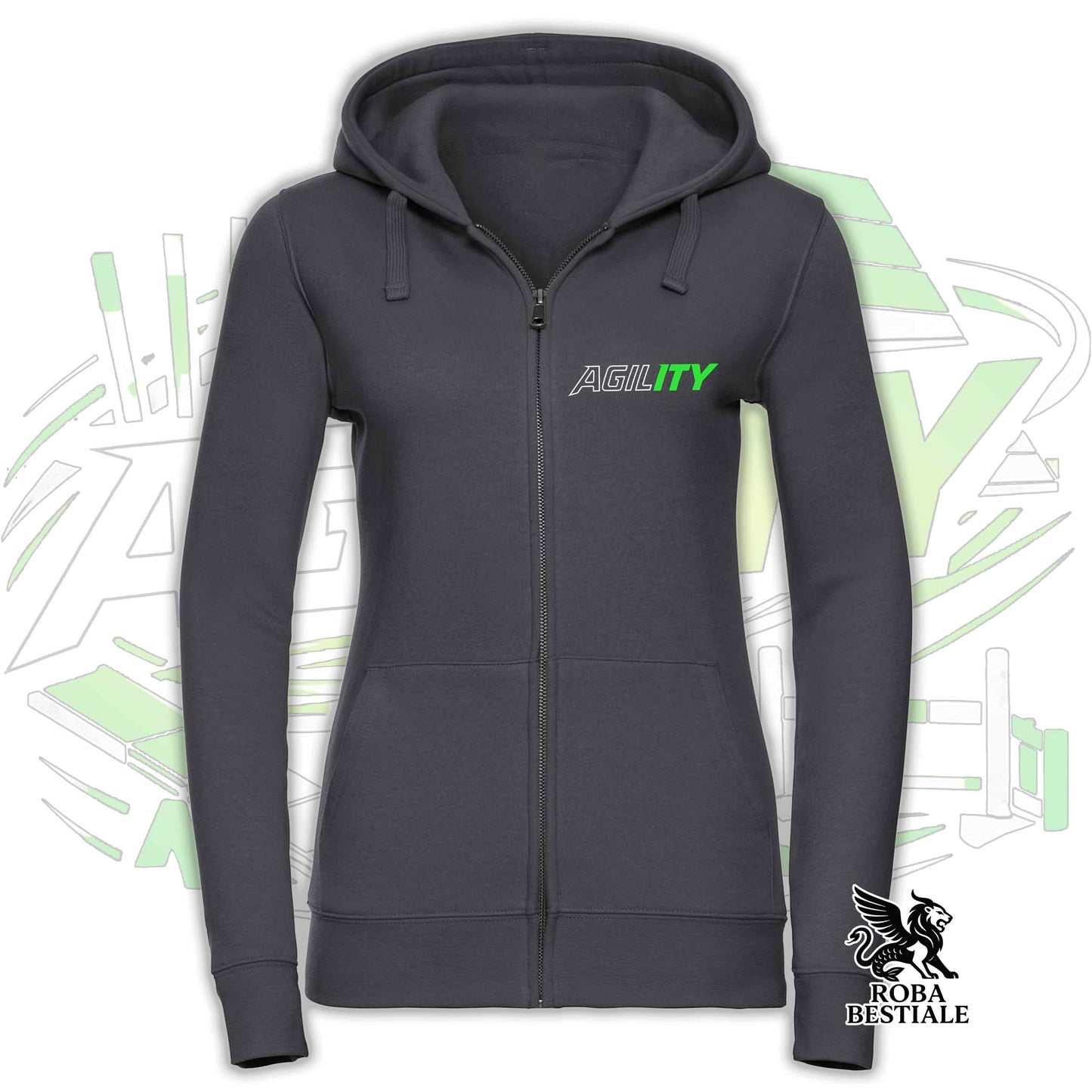 PURE AGILITY Hoodie - GREEN Print - Hooded and Full Zip, Men or Women, in many colors - from XS to 5XL