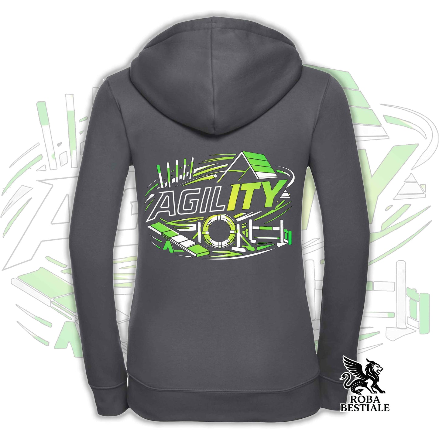 PURE AGILITY Hoodie - GREEN Print - Hooded and Full Zip, Men or Women, in many colors - from XS to 5XL