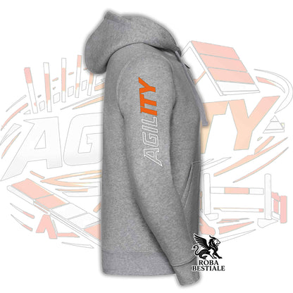 Felpa PURE AGILITY - Stampa ARANCIONE - Con Cappuccio e Full Zip, Uomo o Donna, in tanti colori - dalla XS alla 5XL