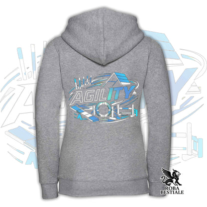 Felpa PURE AGILITY - Stampa BLUE - Con Cappuccio e Full Zip, Uomo o Donna, in tanti colori - dalla XS alla 5XL