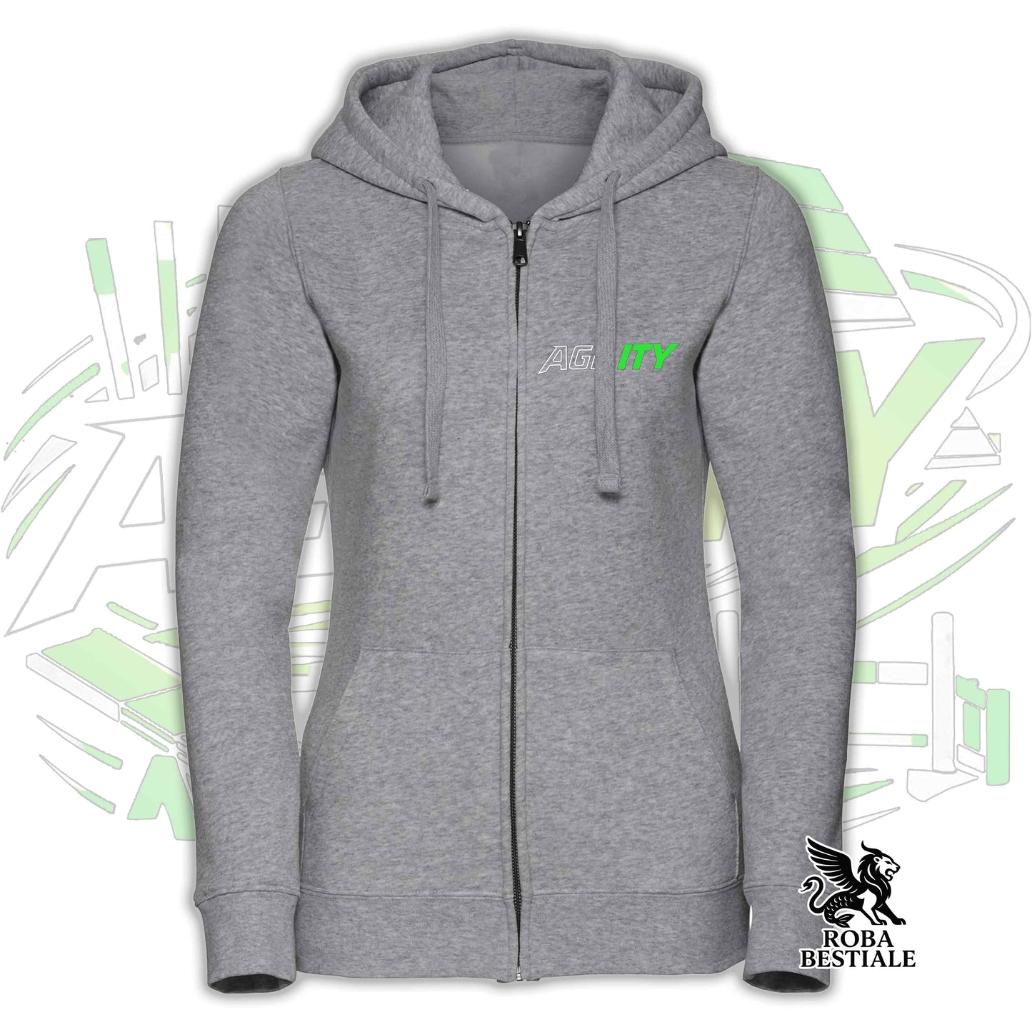 PURE AGILITY Hoodie - GREEN Print - Hooded and Full Zip, Men or Women, in many colors - from XS to 5XL