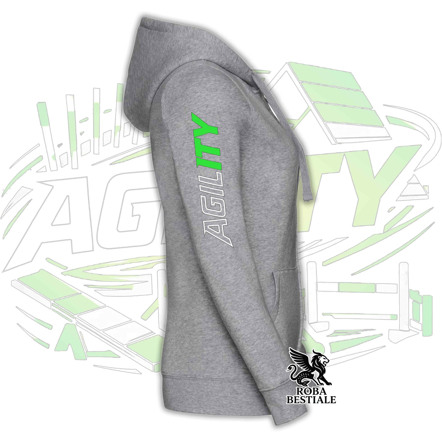 PURE AGILITY Hoodie - GREEN Print - Hooded and Full Zip, Men or Women, in many colors - from XS to 5XL