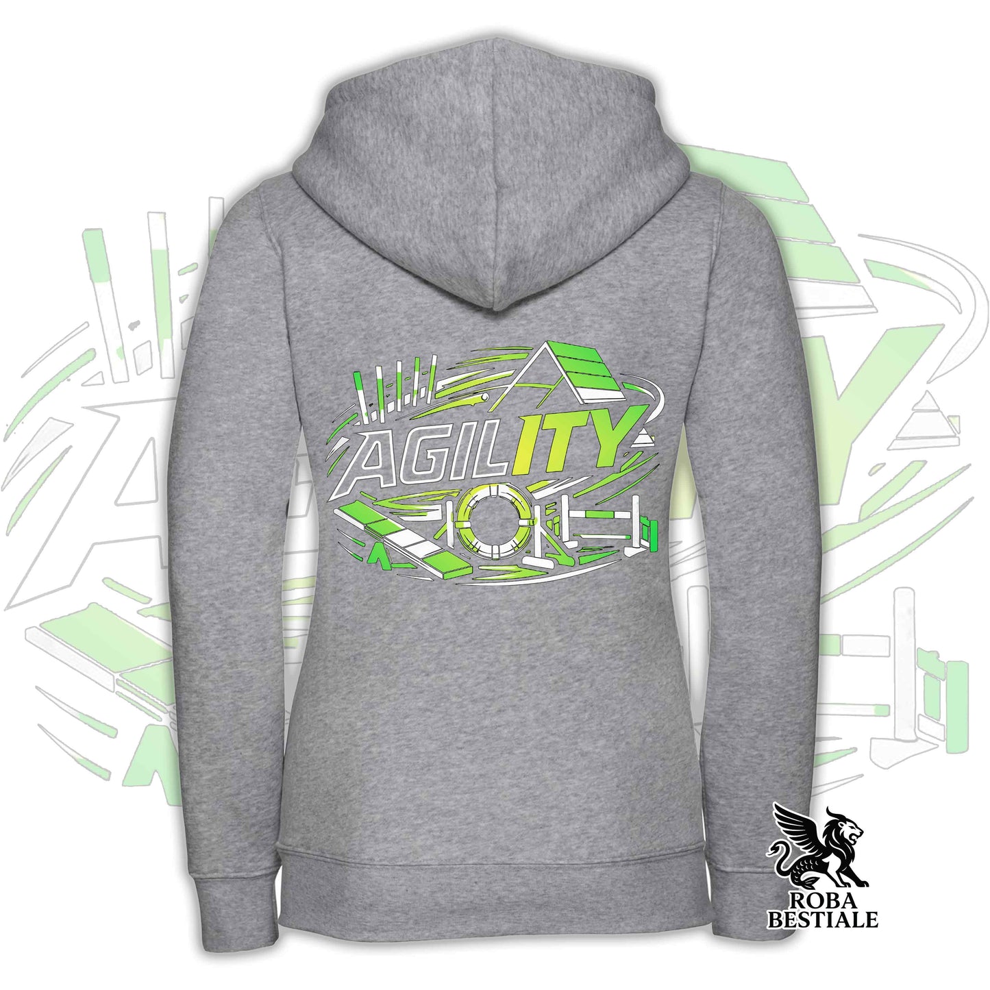 PURE AGILITY Hoodie - GREEN Print - Hooded and Full Zip, Men or Women, in many colors - from XS to 5XL