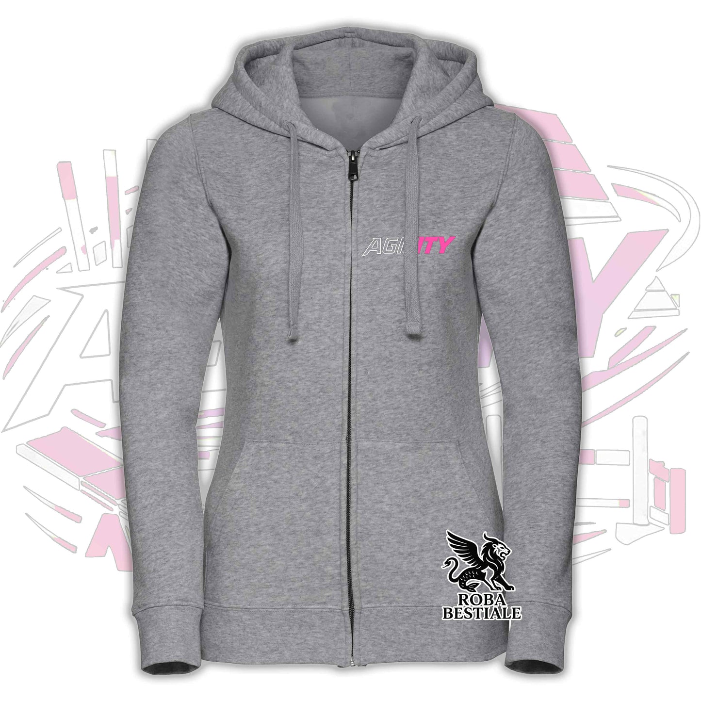 PURE AGILITY Sweatshirt - PINK Print - Hooded and Full Zip, Men or Women, in many colors - from XS to 5XL