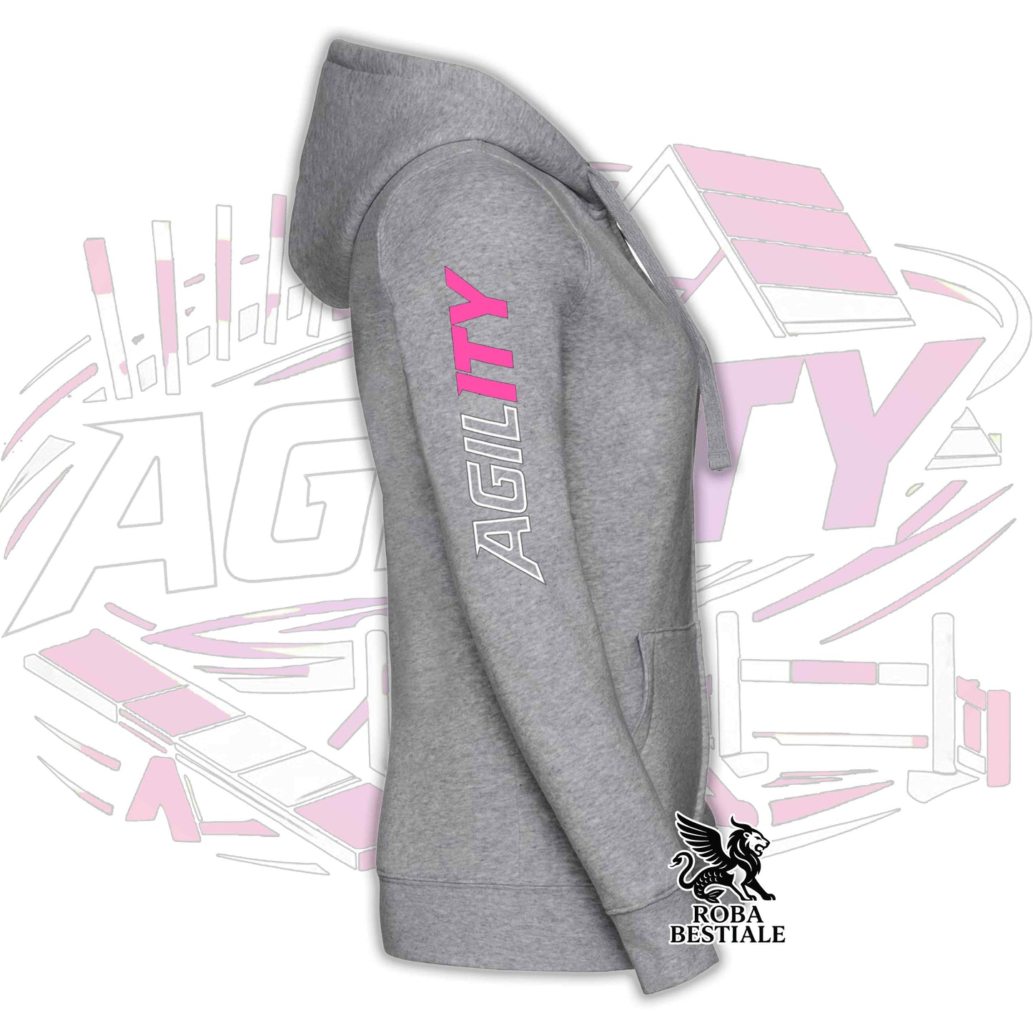 PURE AGILITY Sweatshirt - PINK Print - Hooded and Full Zip, Men or Women, in many colors - from XS to 5XL