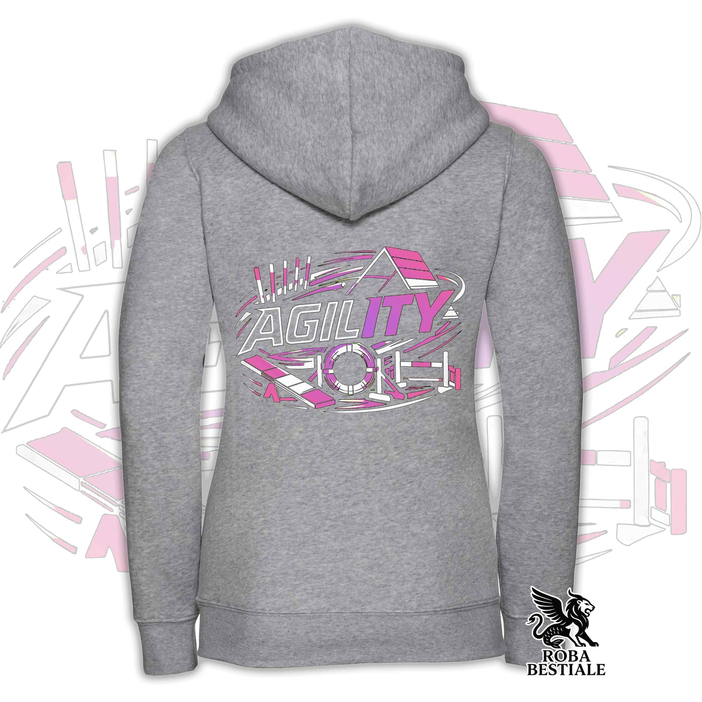 PURE AGILITY Sweatshirt - PINK Print - Hooded and Full Zip, Men or Women, in many colors - from XS to 5XL