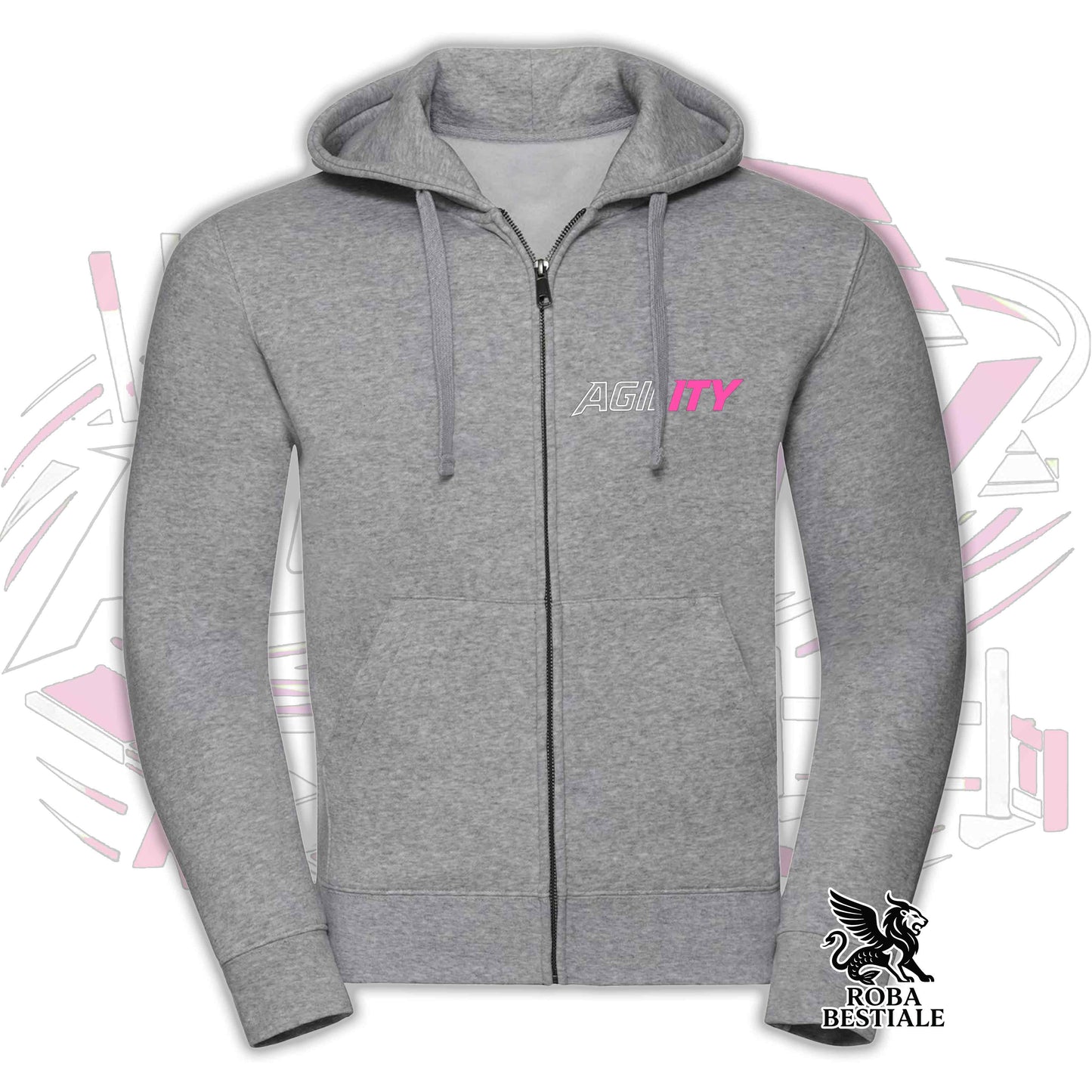 PURE AGILITY Sweatshirt - PINK Print - Hooded and Full Zip, Men or Women, in many colors - from XS to 5XL